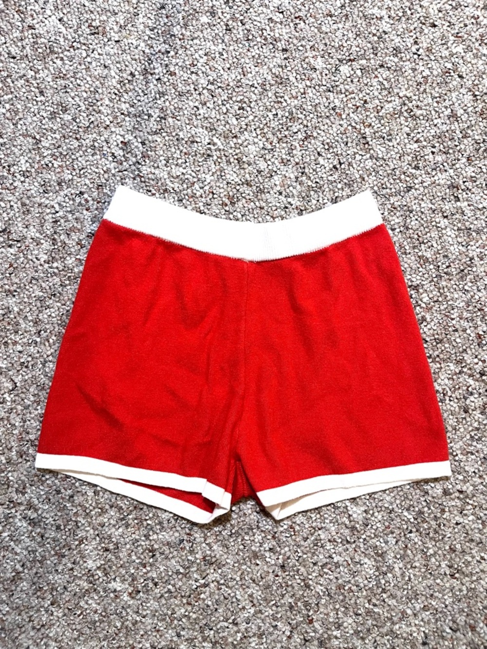 Nectar Clothing Red High Waisted Shorts with White Trim